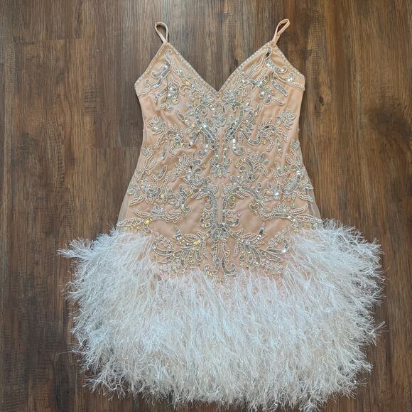 ASOS Beige Sequin Mini Dress - Picture 12 of 16